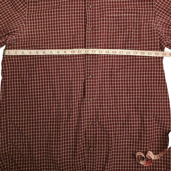 VGUC - Eddie Bauer Men's Burgundy Checkered Shirt XLT - Picture 5 of 6